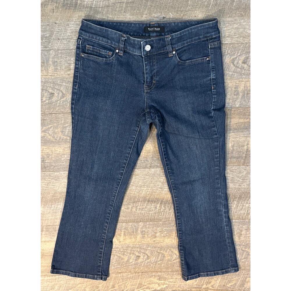 White House Black‎ Market Blanc Size 4 Denim Flair Cropped Jean